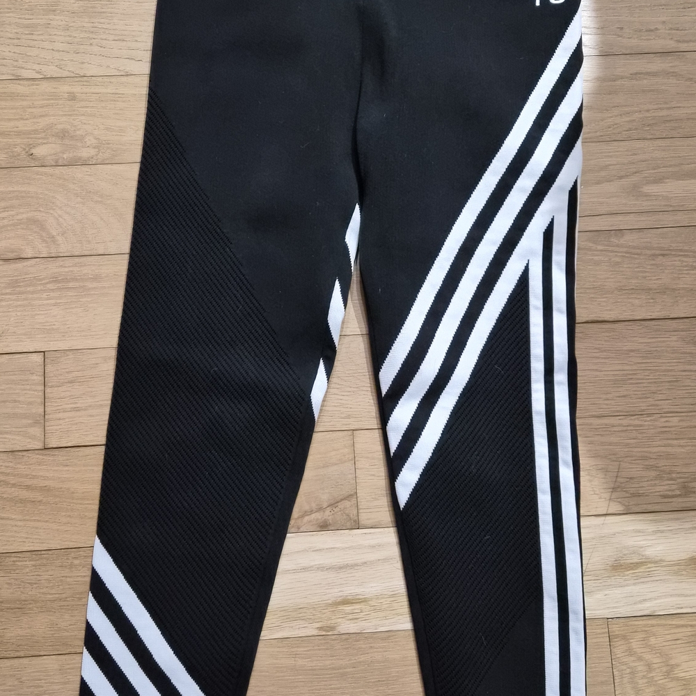 Y-3 Kids Black and White Geometric Leggings